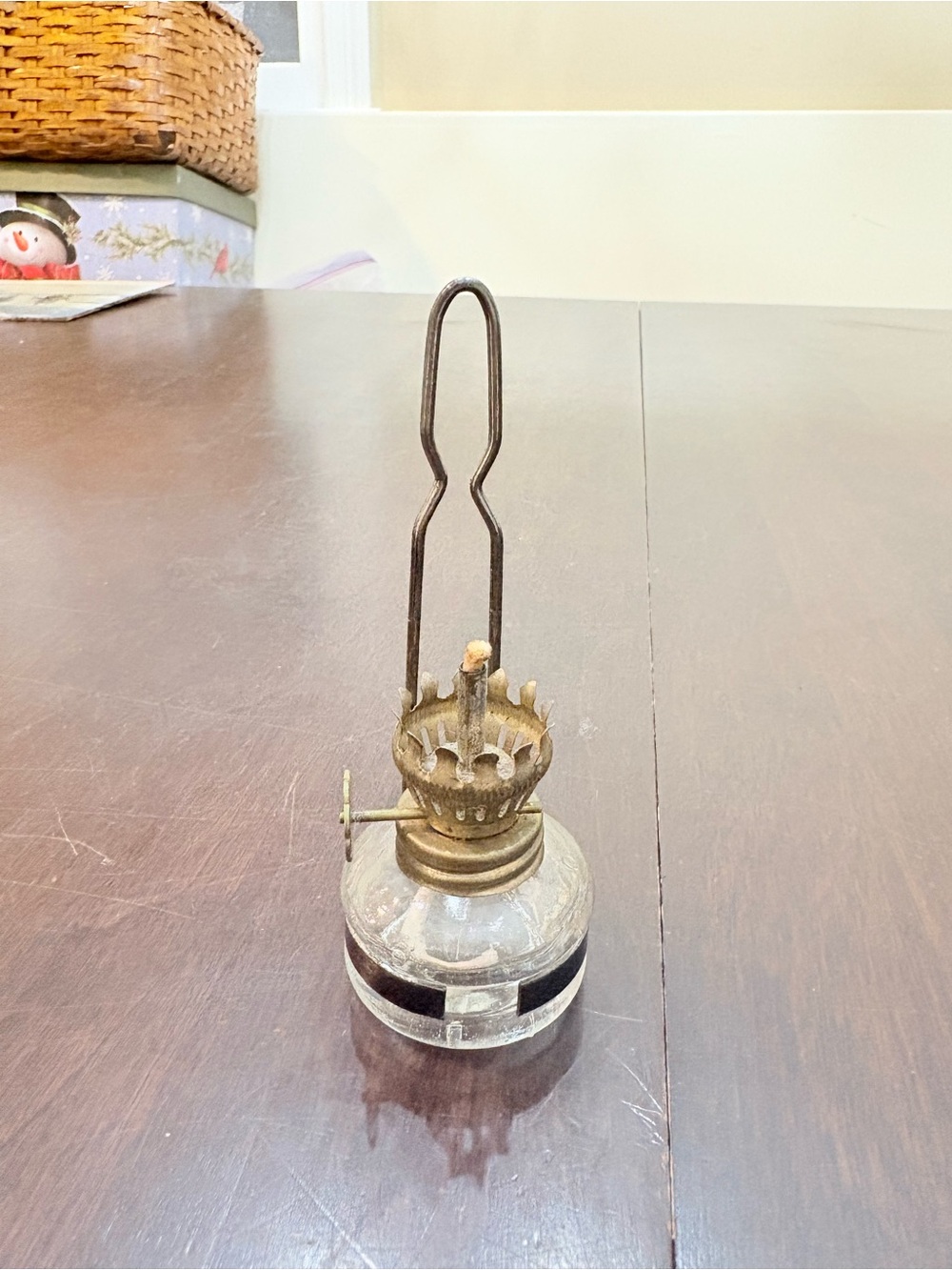 antique Vapo-Cresolene miniature kerosene oil lamp vaporizer